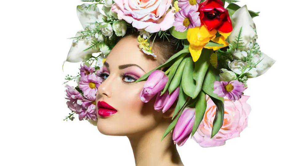 Woman with glowing skin  in the spring